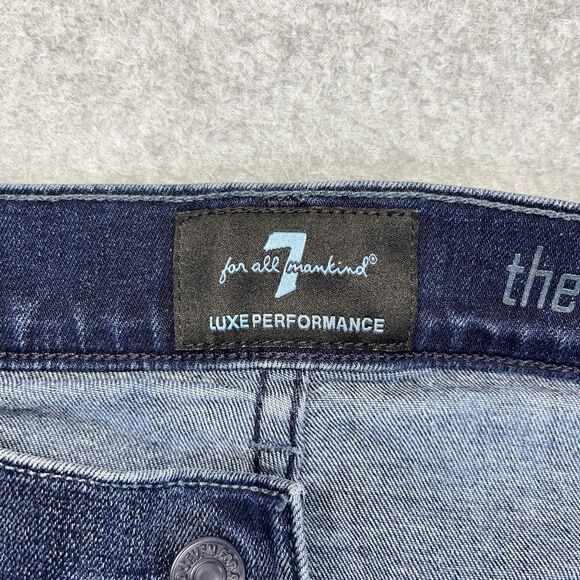 7 For All Mankind The Straight Jeans Men’s 32 Dark Wash Luxe Performance - Picture 3 of 16